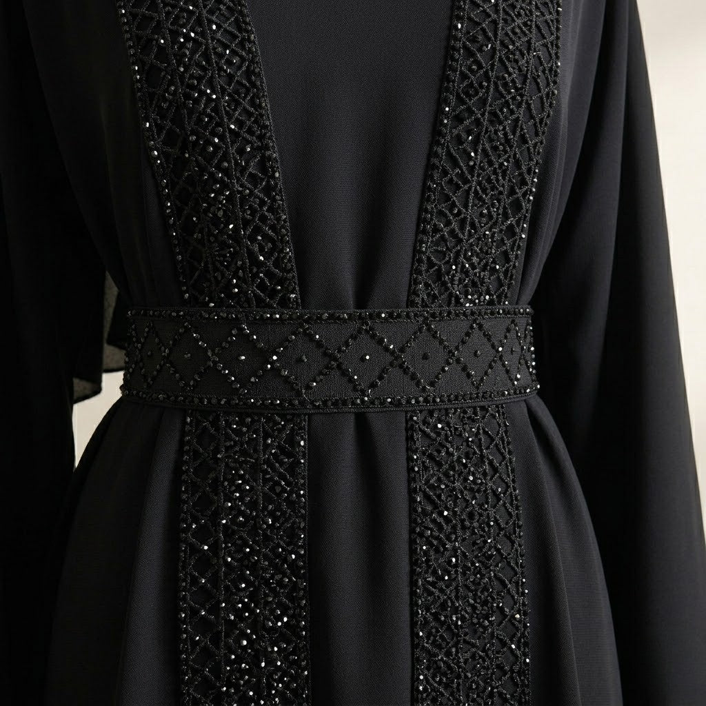 Abaya Diamant Noir