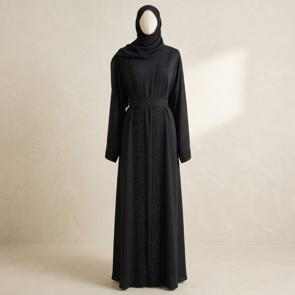 Abaya Diamant Noir
